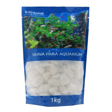 Grava/Piedras Decorativa Para Acuarios 1Kg Blanca-0