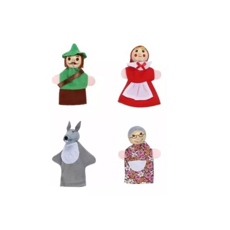 Títeres Infantiles Para Cuentos Juguete Didáctico De Dedo tres cerditos y caperucita -0