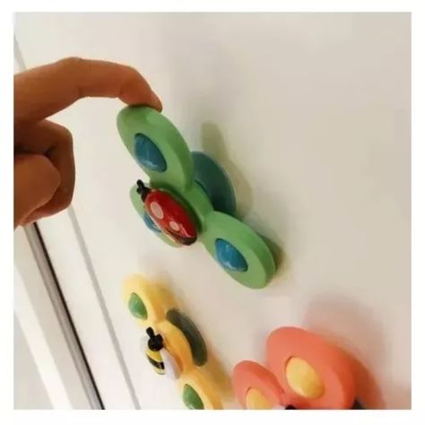 Juguetes Giratorios Pack X3 Spinner Con Ventosas Para Bebes-3