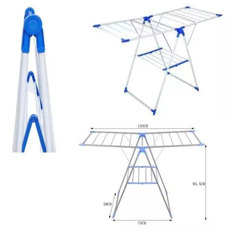 Tendedero Organizador Colgador Ropa Plegable 2 Niveles-0