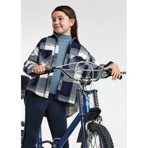 Camisa de Cuadros Niña Azul-0