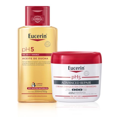 EUCERIN Pack Aceite Ducha+Crema Corporal Advance Repair Ph5-0
