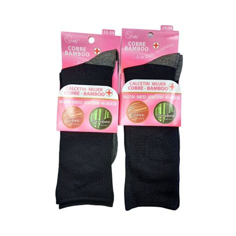 Calcetines Mujer Cobre Bambu pack de 2 pares-0