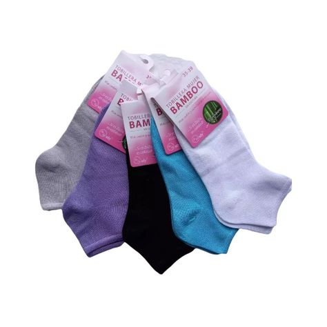 Calcetin Tobilleras Bambu Mujer pack de 5 pares -0