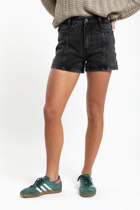 Short mujer jeans negro-0