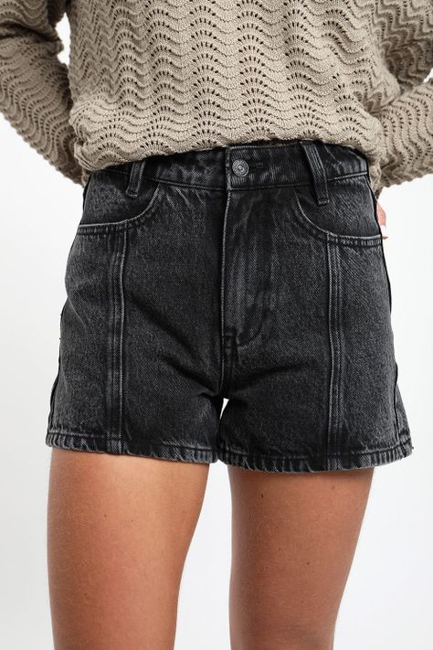 Short mujer jeans negro-1