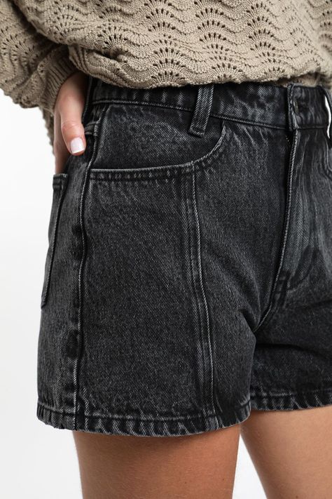 Short mujer jeans negro-2