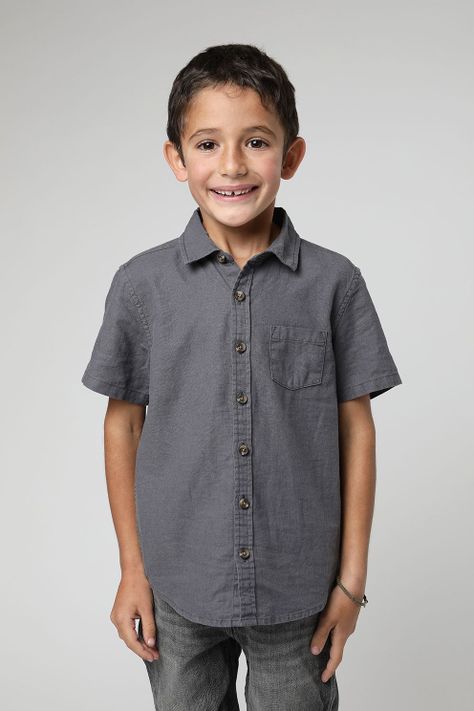 Camisa manga corta kids Classic azul -0