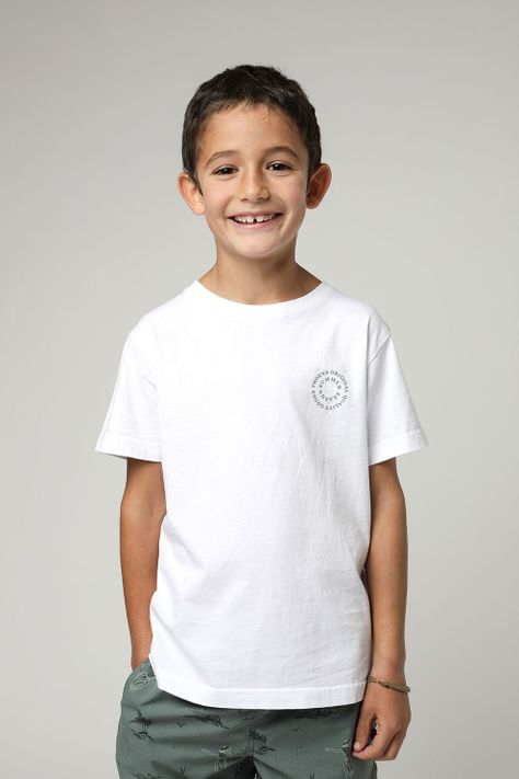 Polera manga corta kids Logo text blanco -0