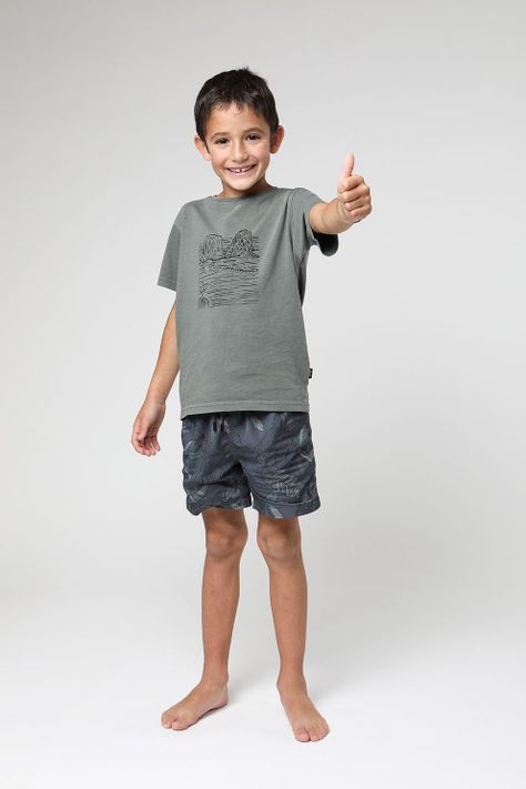 Polera manga corta kids Punta de lobos verde -3