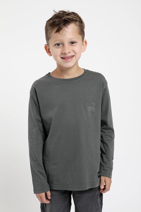 Polera manga larga kids Helechos verde -0