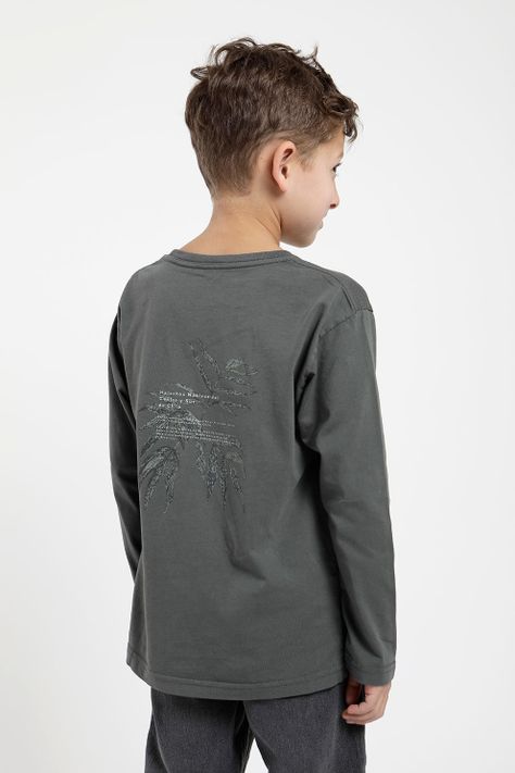 Polera manga larga kids Helechos verde -1