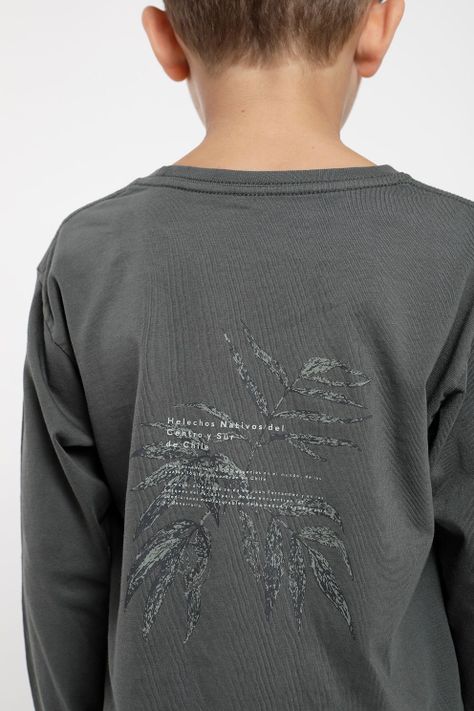 Polera manga larga kids Helechos verde -2