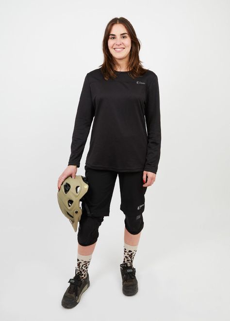 Polera manga larga mujer MTB negro -0