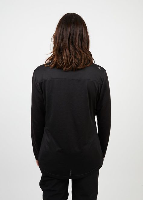 Polera manga larga mujer MTB negro -1