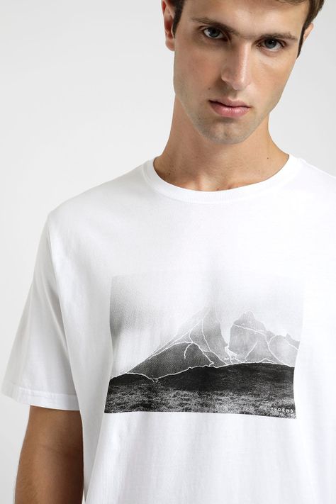 Polera manga corta hombre Paine blanco -1