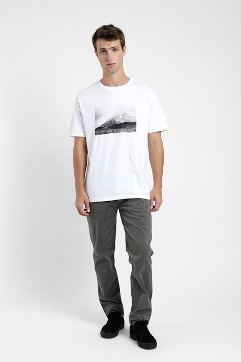 Polera manga corta hombre Paine blanco -3