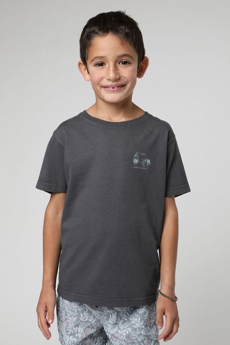 Polera manga corta kids Bungalow grafito -0