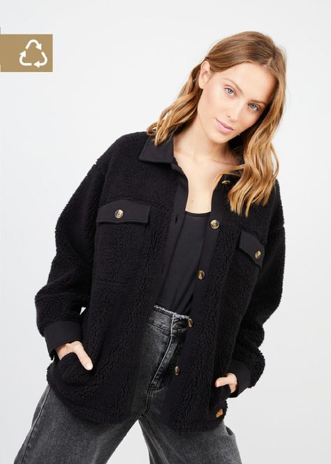 Chaqueta mujer Sherpa grafito -0