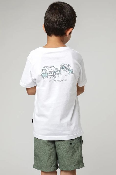 Polera manga corta kids Bungalow blanco -2
