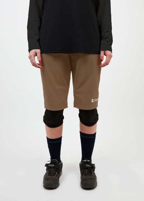 Short + calza mujer MTB café-0