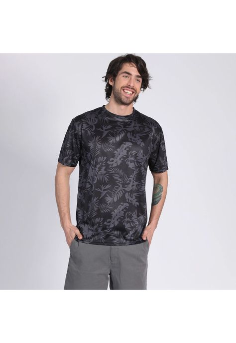 Polera Manga Corta Poliéster Negro-1