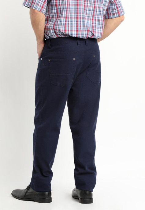 Pantalon Canvas 5 Bolsillos Spandex Azul-1