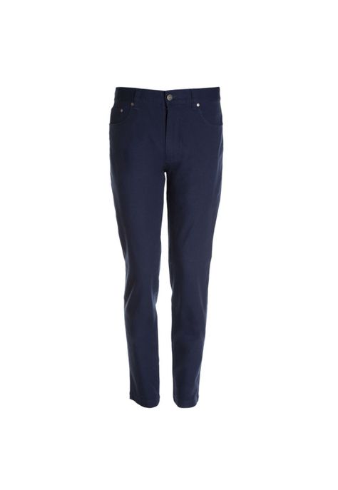 Pantalon Canvas 5 Bolsillos Spandex Azul-3