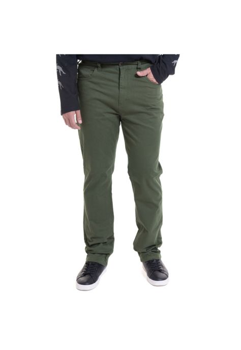 Pantalon 5 Bolsillos Spandex Oliva-0