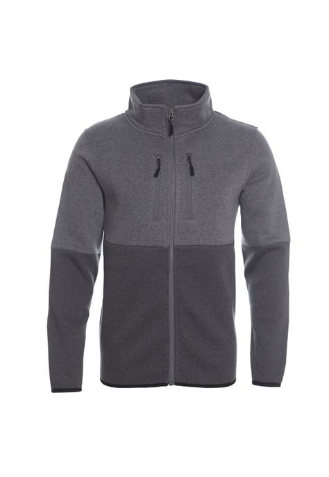 Polerón Full Zipper Print Gris oscuro-0