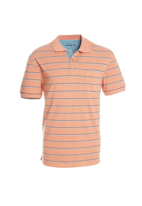 Polera Manga Corta Piqué Listada Coral-0