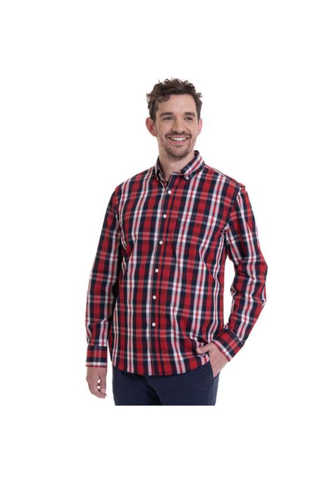 Camisa Trevira Cuadros  Rojo-0