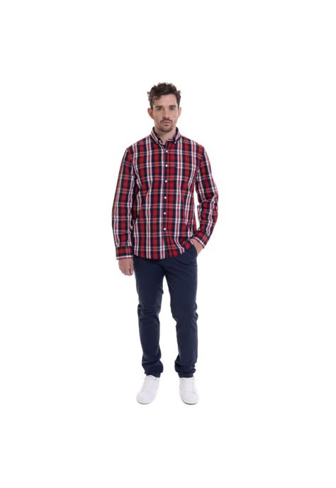Camisa Trevira Cuadros  Rojo-2