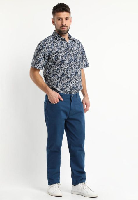 Pantalon 5 Bolsillos Spandex Azul-2