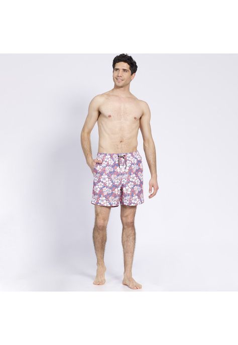 Traje de Baño Estampado Rosado-2