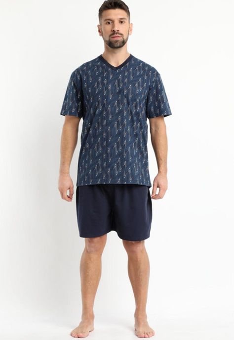 Pijama Jersey Estampado Joven Azul Marino-0