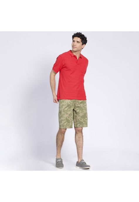 Polera Manga Corta Pique Lisa Rojo-0
