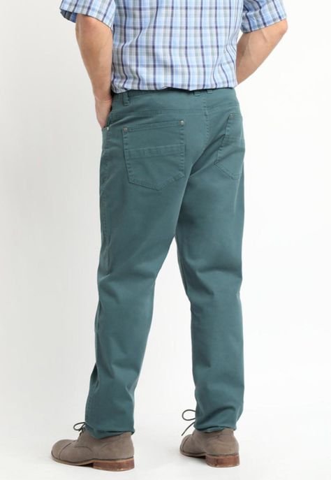 Pantalon 5 Bolsillos Spandex Verde Oscuro-1