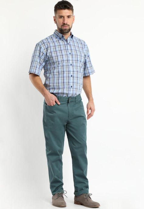 Pantalon 5 Bolsillos Spandex Verde Oscuro-2