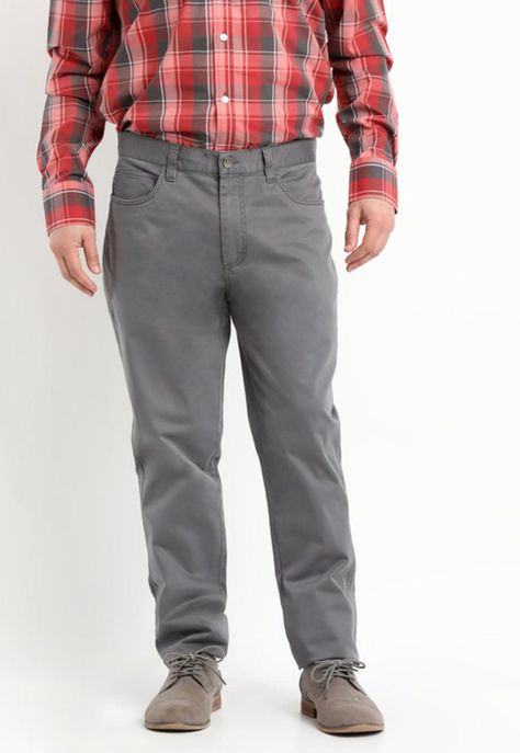 Pantalon 5 Bolsillos Spandex Gris-0