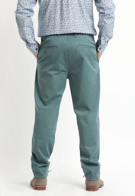 Pantalon Frente Plano Verde Oscuro-1