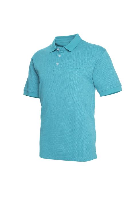 Polera Manga Corta Jacquard Mc Azul-3