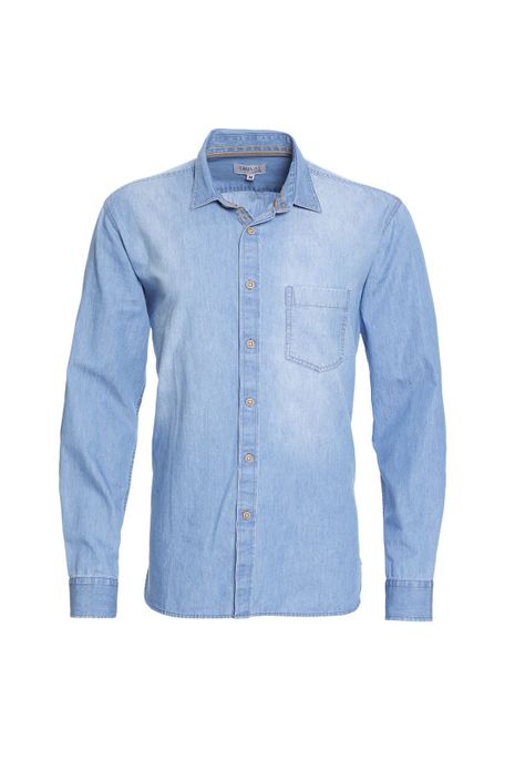Camisa Manga Larga Denim Basica Regular Fit-1