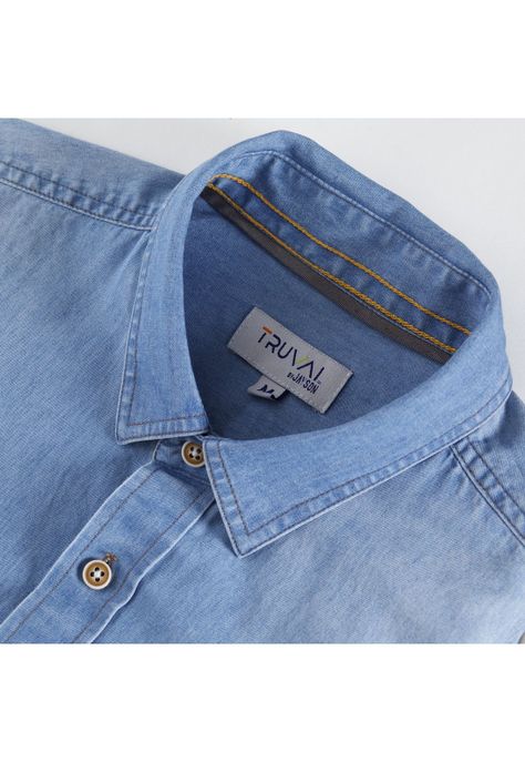Camisa Manga Larga Denim Basica Regular Fit-4
