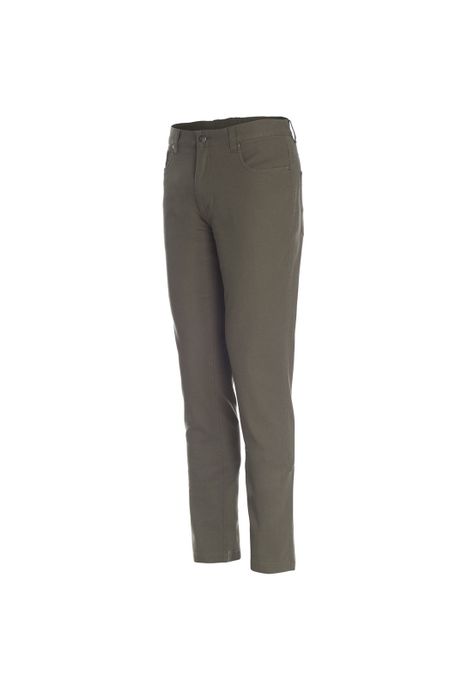 Pantalón Hombre 5 Bolsillos Tc Twill Verde musgo-0