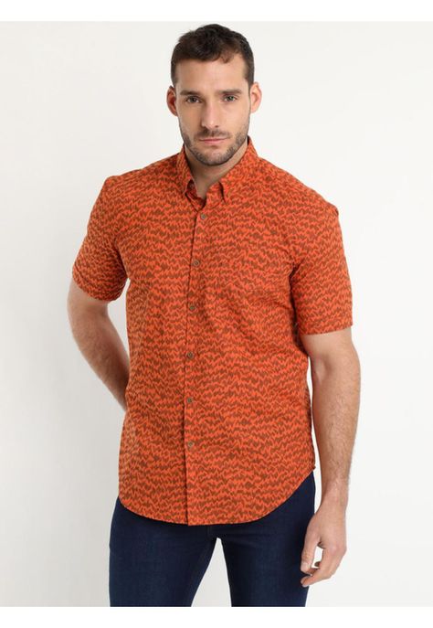 Camisa Estampada Diseño Mc Naranja-1