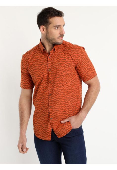 Camisa Estampada Diseño Mc Naranja-2