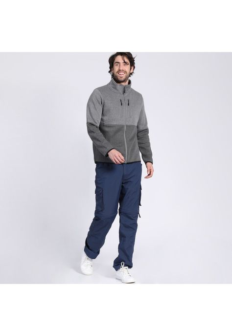 Polerón Full Zipper Print Gris oscuro-0