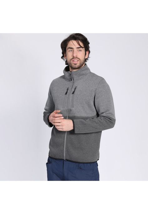 Polerón Full Zipper Print Gris oscuro-2