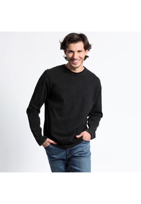 Polera Manga Larga Cuello Redondo Vintage-0